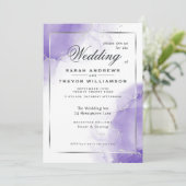 Amethyst Zilver Abstract Marmer Kaart (Staand voorkant)