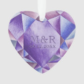 Améthyste Aquarelle Coeur 33e anniversaire Mariage (devant)