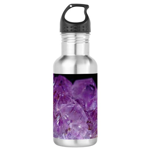 Améthyste cristal Bouteille d'eau en acier inoxyda (Devant)