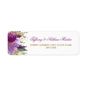 Améthyste Floral Améthyste Mariage Étiquettes de a