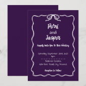 Améthyste Gem & Pen Faire-part de mariage (Devant / Derrière)