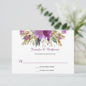 Améthyste mauve Aquarelle or Fleurs RSVP (Debout devant)