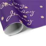 Améthyste personnalisé Rose violet or cristal Swar<br><div class="desc">Glam et papier d'emballage chic Plein d'amour et de lumière. Le texte personnalisé donne la possibilité de félicitations,  sentiments,  faveurs,  etc. express</div>