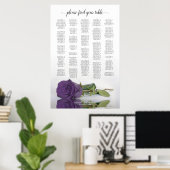 Améthyste Purple Rose Tableau de siège alphabétiqu (Bureau à domicile)