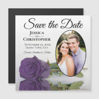 Améthyste Rose Violette Save The Date Photo Magnet