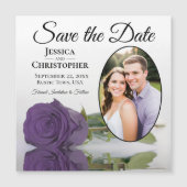 Améthyste Rose Violette Save The Date Photo Magnet (Devant)