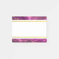 Améthyste Violet Et Agate Abstrait Or Post-it Non