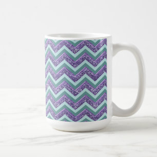 Amethystglas zigzagpatroon koffiemok