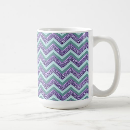 Amethystglas zigzagpatroon koffiemok (Rechts)