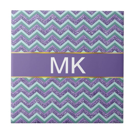 Amethystglas zigzagpatroon tegeltje (Voorkant)