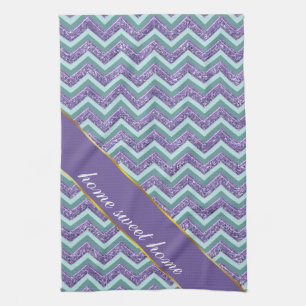 Amethystglas zigzagpatroon theedoek