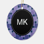 Amethystvierkanten Keramisch Ornament (Links)