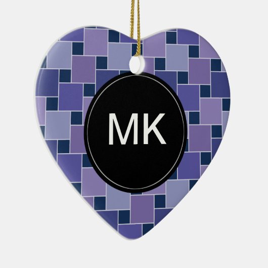 Amethystvierkanten Keramisch Ornament (Rechts)