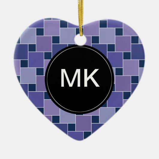 Amethystvierkanten Keramisch Ornament (Voorkant)