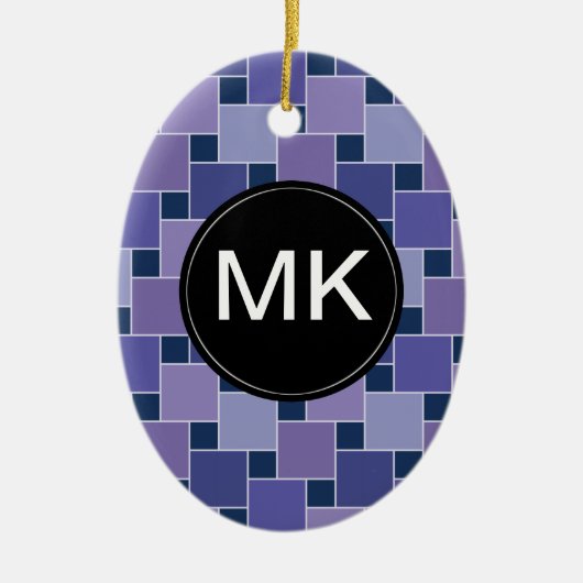 Amethystvierkanten Keramisch Ornament (Voorkant)