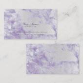 Ametyst Paarse Silver Metallic Marble Gray Visitekaartje (Voorkant / Achterkant)