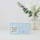 Amhaloden Blue Colored QR Code Enclosure Kaart (Staand voorkant)