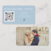 Amhaloden Blue Colored QR Code Enclosure Kaart (Voorkant / Achterkant)