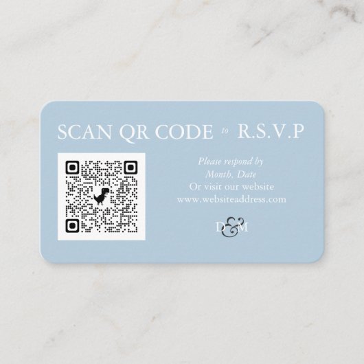Amhaloden Blue Colored QR Code Enclosure Kaart (Voorkant)