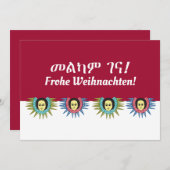 Amharic en German Kerstmis Wish Feestdagenkaart (Voorkant / Achterkant)