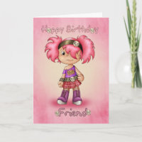 Ami - Carte Anniversaire - Petit Rock Chick