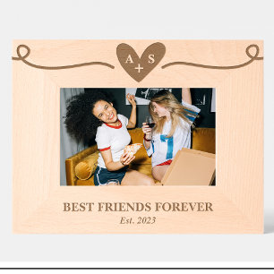 Ami Coeur Monogramme Cadre bois personnalisé