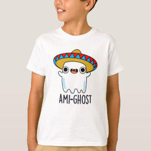 Ami-ghost Grappige Mexicaanse Ghost Pun Dark BG T-shirt