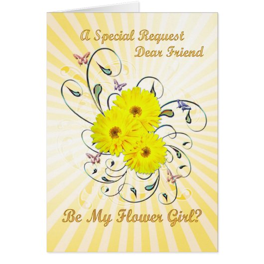 Ami, invitation fleurie, fleurs jaunes (Devant)