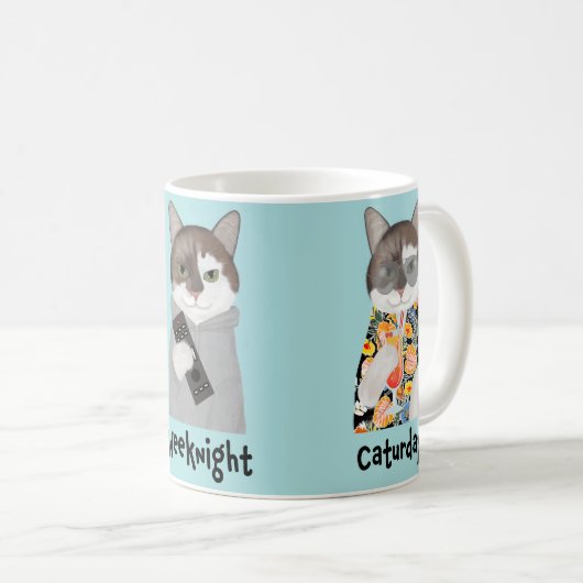 Ami le bureau chat Mug (Devant droit)