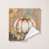 Amiable Citrouille couleur orange, blanc et vert (Gant de toilette)