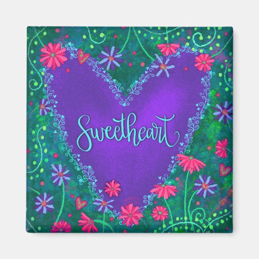 Amiante Coeur Floral Inspirivity Magnet (Devant)