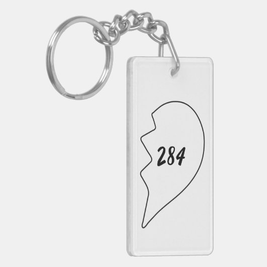 Amicable Numbers (220 284) Keramisch Ornament Keyc Sleutelhanger (Voorkant Links)