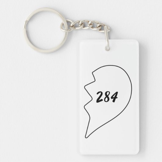 Amicable Numbers (220 284) Keramisch Ornament Keyc Sleutelhanger (Voorkant)