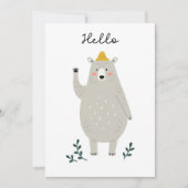 Amical Ours - Bonjour carte de voeux pour tout enf (Devant)