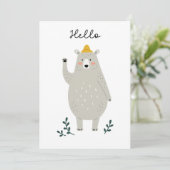 Amical Ours - Bonjour carte de voeux pour tout enf (Debout devant)