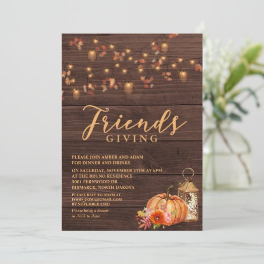 Amical Thanksgiving Holiday Invitation (Debout devant)