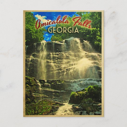 Amicalola Herfst Georgia Briefkaart (Voorkant)