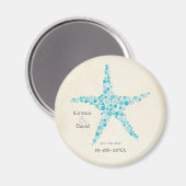 Amidon Turquoise Aqua Sauvons la date Favor Magnet (Recto/Verso)