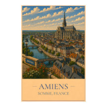 Amiens, Frankrijk – Oude Reisposter