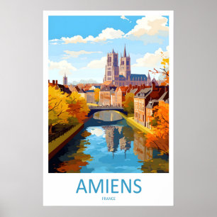 Amiens Ski Travel Nationaal Park Poster Vintage