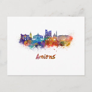 Amiens skyline in waterverf briefkaart