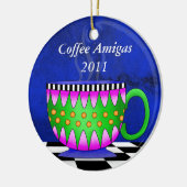 Amigas Tuscan Coffee Cup Keramisch Ornament (Links)