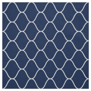 Amime-patroon - Wit op donker indigo blauw 001744 Stof