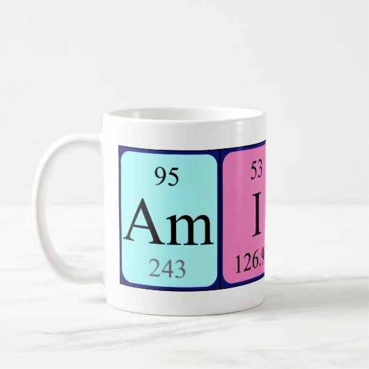 Aminah nom de table périodique mug (Gauche)
