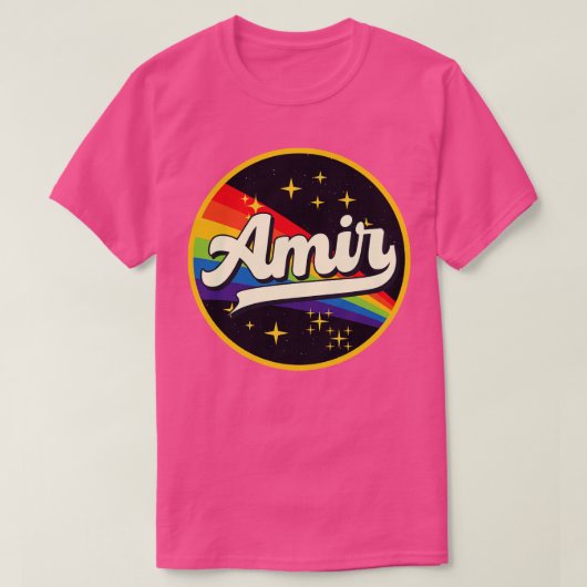 Amir regenboog in ruimte  stijl t-shirt (Design voorkant)