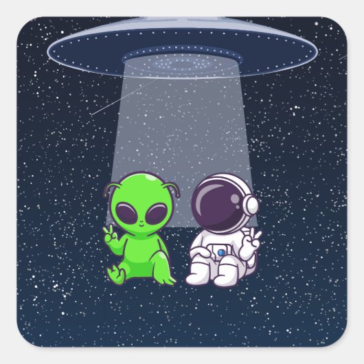 Amis avec Aliens sur un autocollant (Devant)
