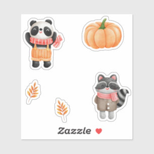 Amis d'automne - Stickers animaux confortables