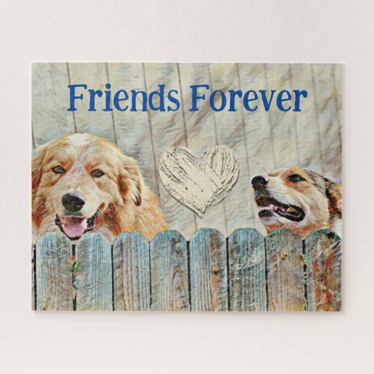Amis de chien pour toujours doux Puzzle de coeur (Horizontal)