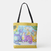 AMIS DE FELINE BLANCHE CHAT SAC FOURRE-TOUT Jaune (Dos)