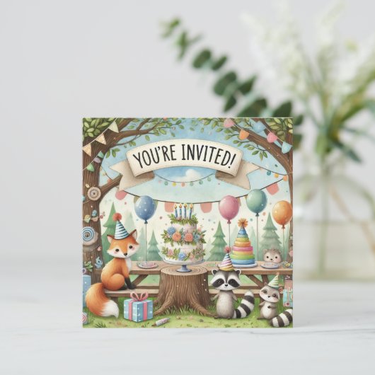 AMIS DE LA FORÊT INVITATION D'ANNIVERSAIRE (Debout devant)